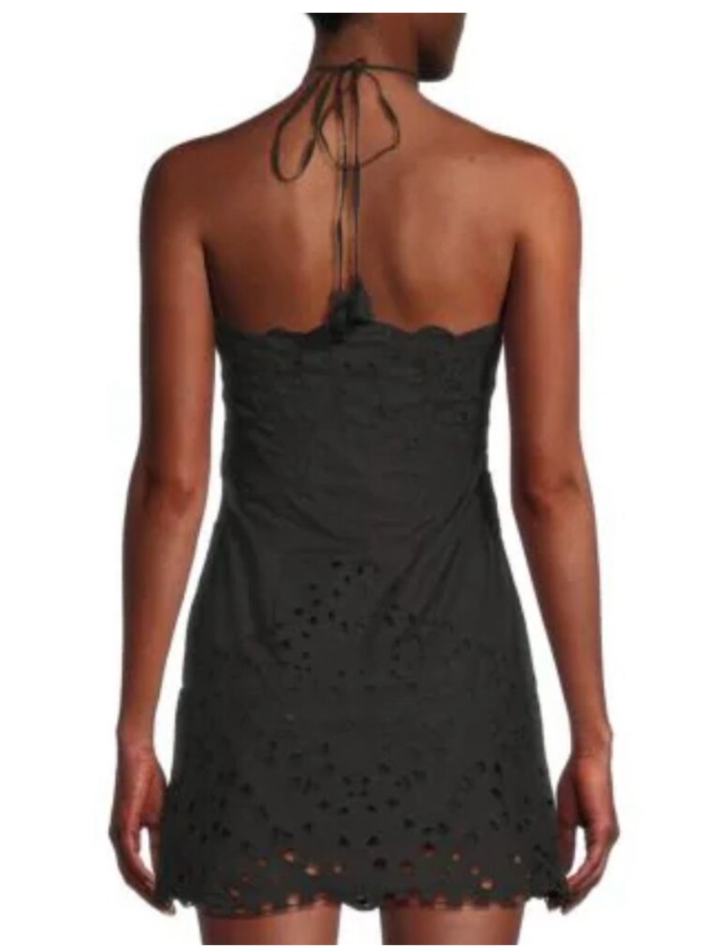 Hemant and Nandita Pahi Schiffli Halter Dress Brown Small - Picture 14 of 16